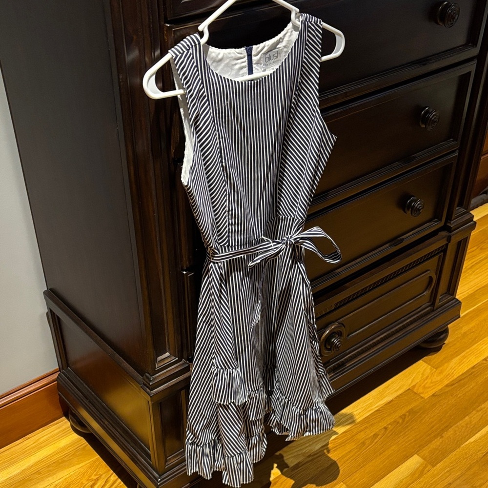 Us Angels Navy and White Striped Dress